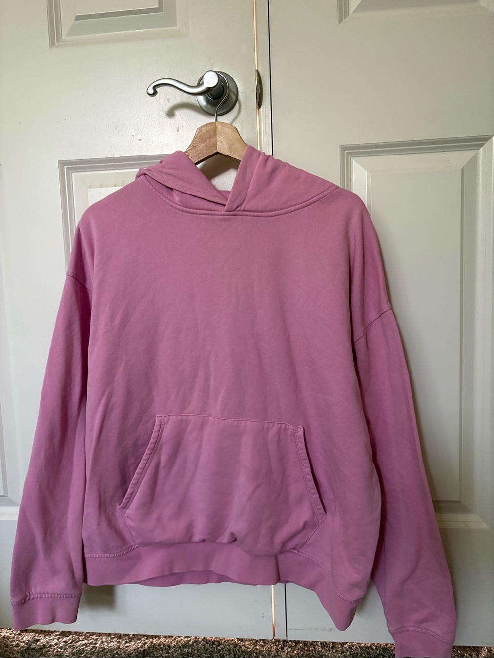 Organic Basics Cotton Pink Pullover Hoodie